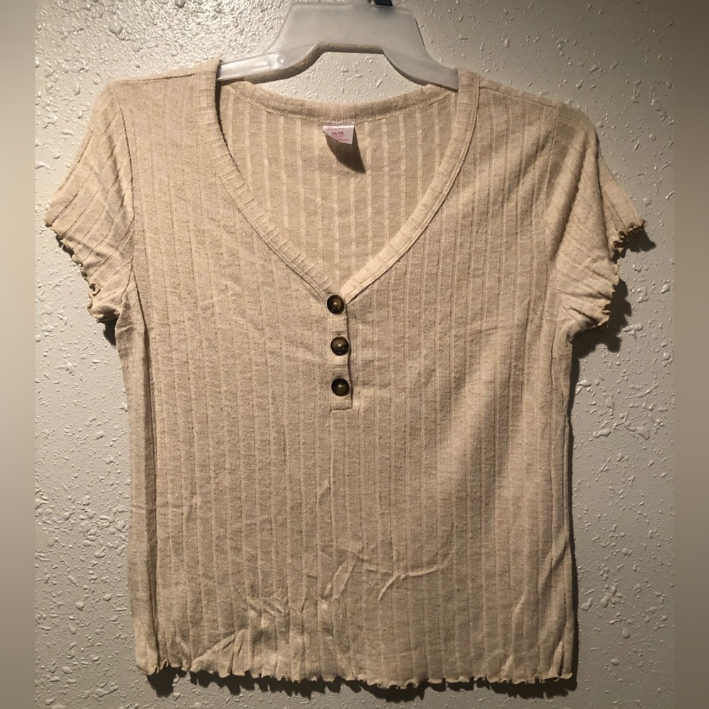 Beige/off white shirt sleeve shirt No Boundaries XL